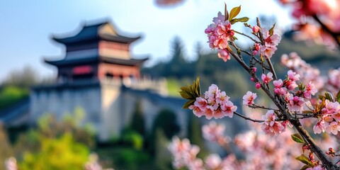 chinese tourism concept showcasing its architecture and landscape