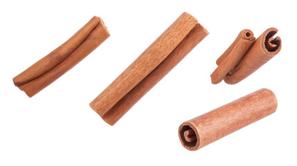 Fragrant Cinnamon Sticks Assortment on Transparent Background for Culinary Designs