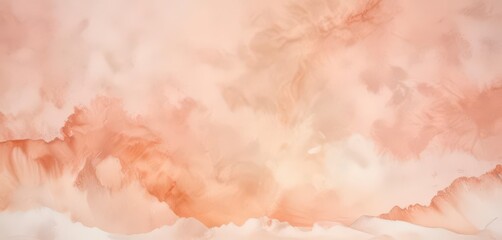 Fototapeta premium Soft peach watercolor background with gentle blending of colors, dreamy atmosphere, watercolor background