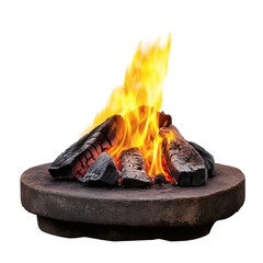 Intense Flame from Forge Isolated on Transparent Background