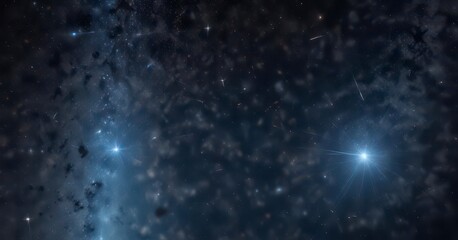 Obraz premium Sparkling starfield against a deep blue background, space scene, stars