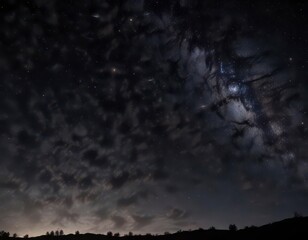 Obraz premium Sparkling stars against a deep black canvas of the night sky, galaxy, shine