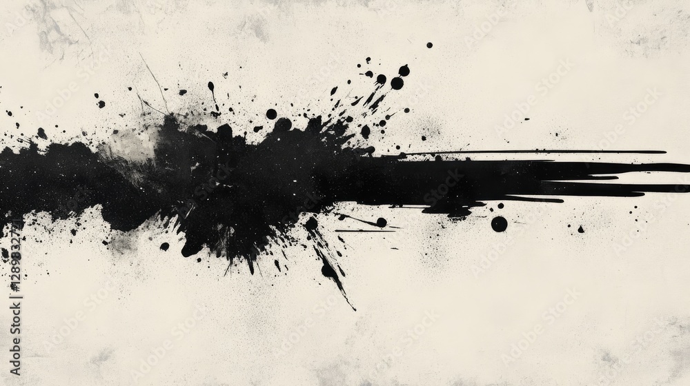 Poster A contemporary text effect design featuring grunge ink splatters and bold typography, creating an edgy, modern style with an artistic twist.