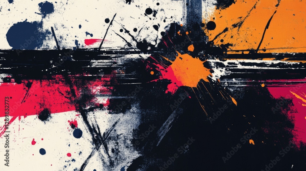 Poster a contemporary text effect design featuring grunge ink splatters and bold typography, creating an ed