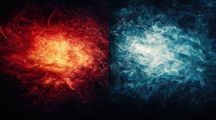 Dramatic energy explosion with fiery turbulent eruption against a surreal cosmic backdrop  Powerful otherworldly celestial forces colliding in a vibrant display of light and color  Conceptual