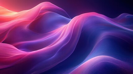 Obraz premium Abstract Background with Holographic Fluid Curves in Purple and Blue for Modern Design