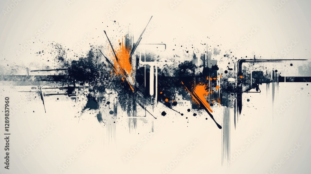 Poster A dynamic grunge ink text effect design with modern elements, blending ink splatters with sleek, edgy typography for an urban look.