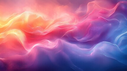 Obraz premium Vibrant Abstract Wave Design with Neon Pink Purple Blue Gradient and Soft Lighting