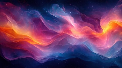 Fototapeta premium Vibrant Abstract Holographic Foil Ribbon Flowing Lines Dynamic Movement