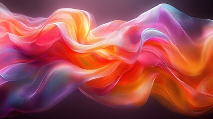 Obraz premium Vibrant Abstract Colorful Ribbons Dynamic Movement Fluid Art