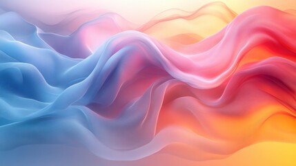Obraz premium Abstract Holographic Design Element 3D Twisted Shape Background Wallpaper with Smooth Flowing Lines and Gradient Colours for Modern Christmas Party Decoration