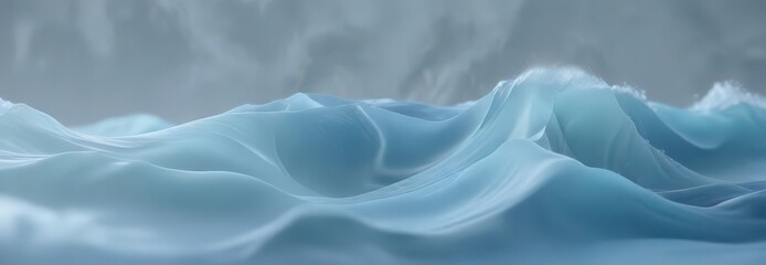Soft abstract wave gradient in soothing blue hues, blue waves background,  relaxing scenery