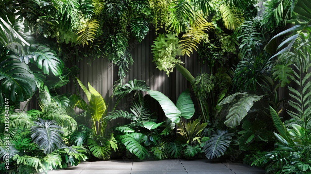 Aufkleber a lush collection of tropical plants, featuring a variety of exotic greenery perfect for integrating