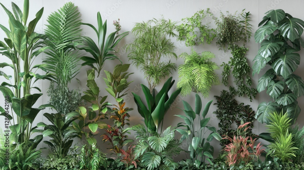 Aufkleber a lush collection of tropical plants, featuring a variety of exotic greenery perfect for integrating