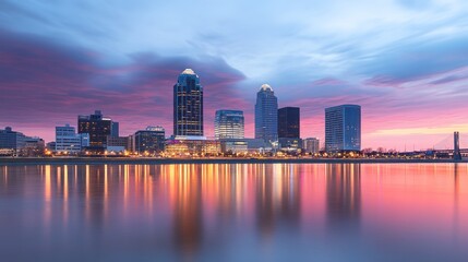 Obraz premium Louisville Skyline at Dawn: A Breathtaking Panorama