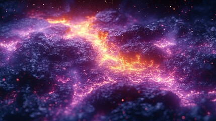 Naklejka premium Glowing blobs within Earth's layers reveal ancient underground structures, showcasing the planet's hidden depths.