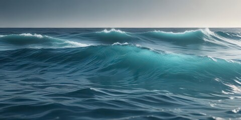 Fototapeta premium wavy blue water texture with subtle gradient effect, nature, green