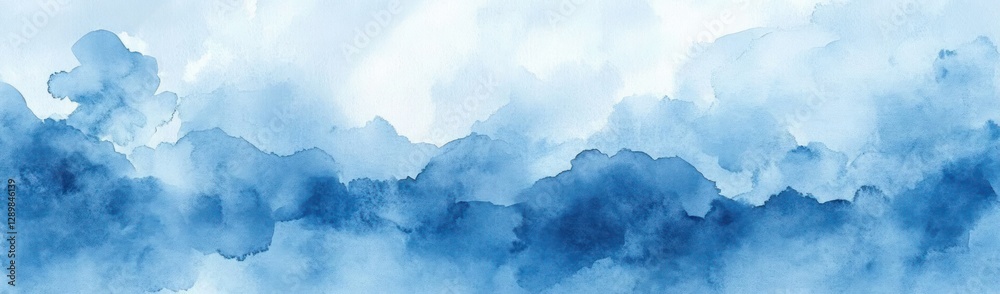 Poster blue watercolor background abstract texture soft light gradient art design