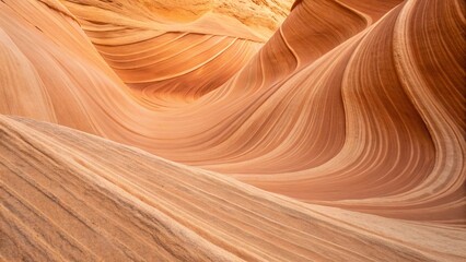 Obraz premium Nature's artwork carved in sandstone. Abstract lines and smooth textures create a visually appealing landscape detail