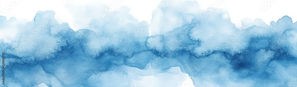 Poster serene blue watercolor abstract background with soft light and blotches for tranquil design