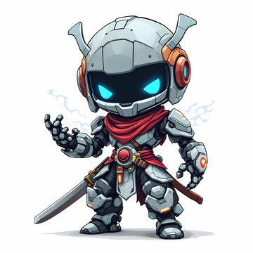 recommend clip art: Chibi Samurai Robot Character