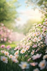 Obraz premium Beautiful colorful flowers in Spring.