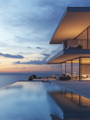 Fototapeta premium A luxurious dream home with a modern minimalist design