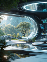 smart home with glass walls