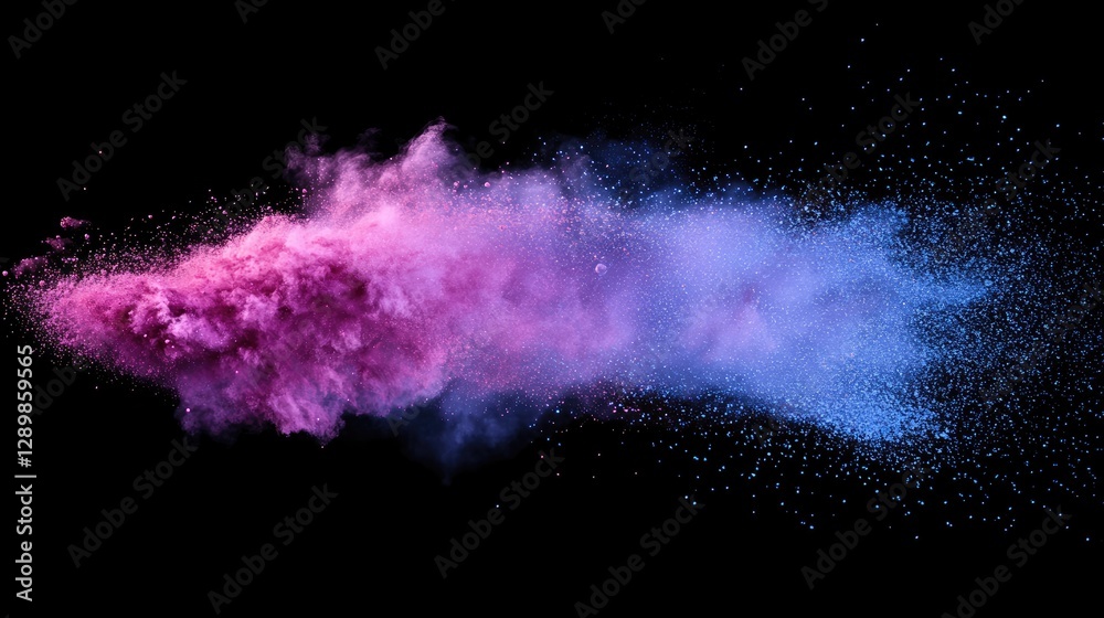 Aufkleber A vibrant explosion of colored powder against a dark backdrop, creating a dynamic and energetic visual effect.