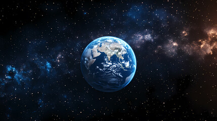 Obraz premium Earth from space with stars and galaxy