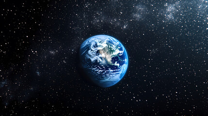 Fototapeta premium Earth from space with blue and white tones