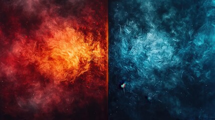 Fototapeta premium Dramatic and chaotic fiery swirling atmosphere of intense flames smoldering embers and turbulent smoke Powerful environmental natural energy force and crisis conceptual background texture