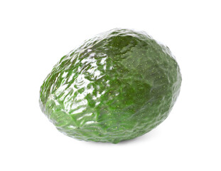 One whole ripe avocado isolated on white