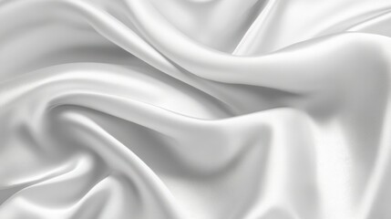 Obraz premium Elegant Draped White Silk Fabric Texture
