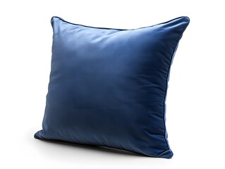 A blue pillow with a square shape and a shadow