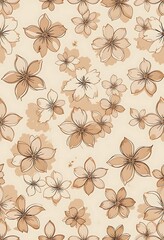 A pattern of flowers with multiple sizes and shades of color