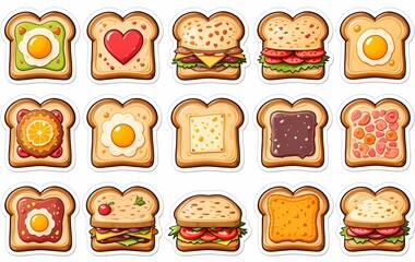Toast stickers, bread, food background image