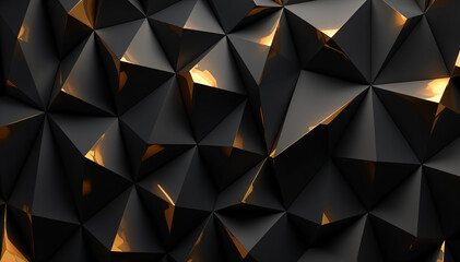 Geometry Black and Gold Abstract background of cube blocks stacked together