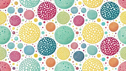 Aerial Polka Dot Seamless Pattern Background Design, High Resolution Texture, Repeating Dots, Overhead Photography