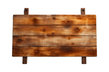 New Wooden Signboard isolated on transparent background
