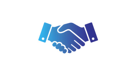 Blue Gradient Handshake Icon Symbolizing Partnership and Agreement Deal