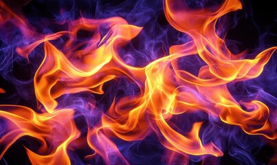 Fototapeta premium Abstract fire and smoke texture on dark background, ideal for graphic design