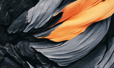 Obraz premium Abstract gray and orange swirling shapes background design element