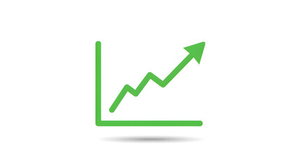 Green Upward Trend Chart Showing Business Growth and Positive Progress