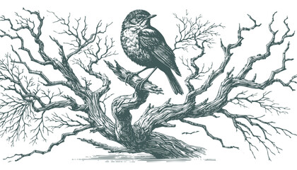 Bird Engraving: A Vector Illustration