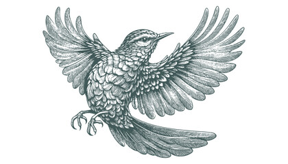 Bird Engraving: A Vector Illustration