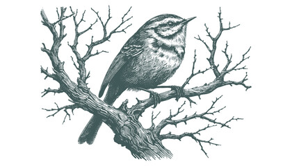 Bird Engraving: A Vector Illustration