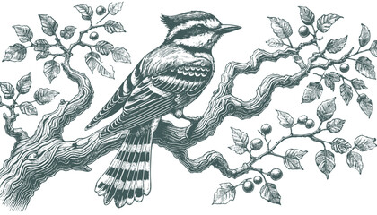 Bird Engraving: A Vector Illustration