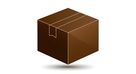 Fototapeta premium Isometric Brown Cardboard Box Illustration for Packaging or Delivery Concepts