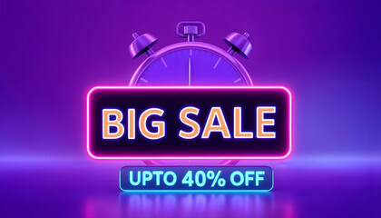 3d text badge shape big sale discount 40 percent background